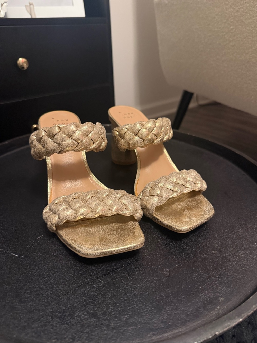 Target A New Day Gold Braided Slide Heel Size 7